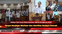 Wakil Bupati Klungkung Tjokorda Gde Surya Putra saat memberikan sambutan dan membuka Seminar Warisan Budaya Takbenda (WBTB) Klungkung 2026
