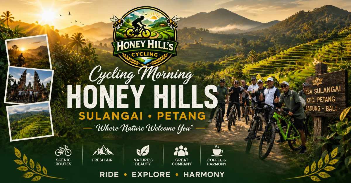 Peserta Cycling Morning & Meet-Up Pariwisata Alam saat bersepeda meninjau penangkaran Madu Kele di kawasan Honey Hills Desa Sulangai Petang Badung