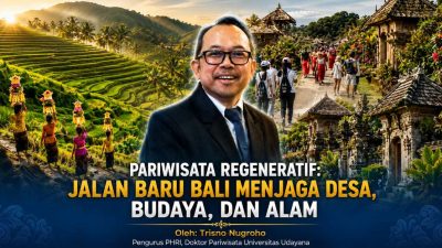 Dr Trisno Nugroho SE MBA selaku Pengamat Ekonomi dan Pariwisata saat memberikan analisis konsep Pariwisata Regeneratif dan Model REGENESIS