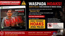 Tangkapan layar video hoaks hasil manipulasi AI yang mencatut nama Ny. Putri Suastini Koster terkait undian BPD Bali