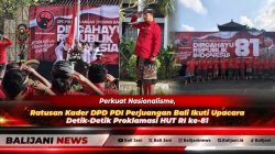 Perkuat Nasionalisme, Ratusan Kader DPD PDI Perjuangan Bali Ikuti Upacara Detik-Detik Proklamasi HUT RI ke-81