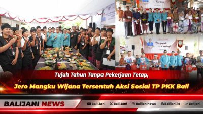 Ketua TP PKK Provinsi Bali Ny. Putri Koster menyerahkan bantuan sembako secara langsung kepada warga lansia dalam aksi sosial di Kabupaten Klungkung