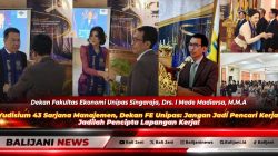 Dekan FE Unipas Singaraja Drs I Made Madiarsa MMA saat memberikan sambutan dan arahan dalam acara Yudisium 43 Sarjana Manajemen Unipas Singaraja