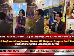 Yudisium 43 Sarjana Manajemen, Dekan FE Unipas: Jangan Jadi Pencari Kerja, Jadilah Pencipta Lapangan Kerja!
