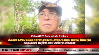 Ketua Bali Corruption Watch (BCW) Putu Wirata Dwikora memberikan pandangan terkait pengusutan kasus korupsi LPJU Hias Karangasem dan kinerja Kejati Bali