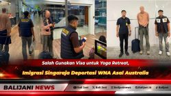 Petugas Kantor Imigrasi Kelas II TPI Singaraja saat memproses tindakan pendeportasian WNA asal Australia berinisial PJ terkait pelanggaran izin tinggal