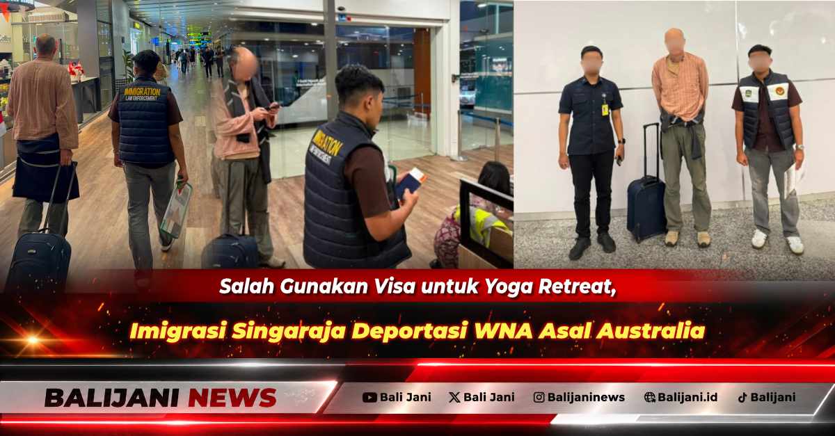 Petugas Kantor Imigrasi Kelas II TPI Singaraja saat memproses tindakan pendeportasian WNA asal Australia berinisial PJ terkait pelanggaran izin tinggal