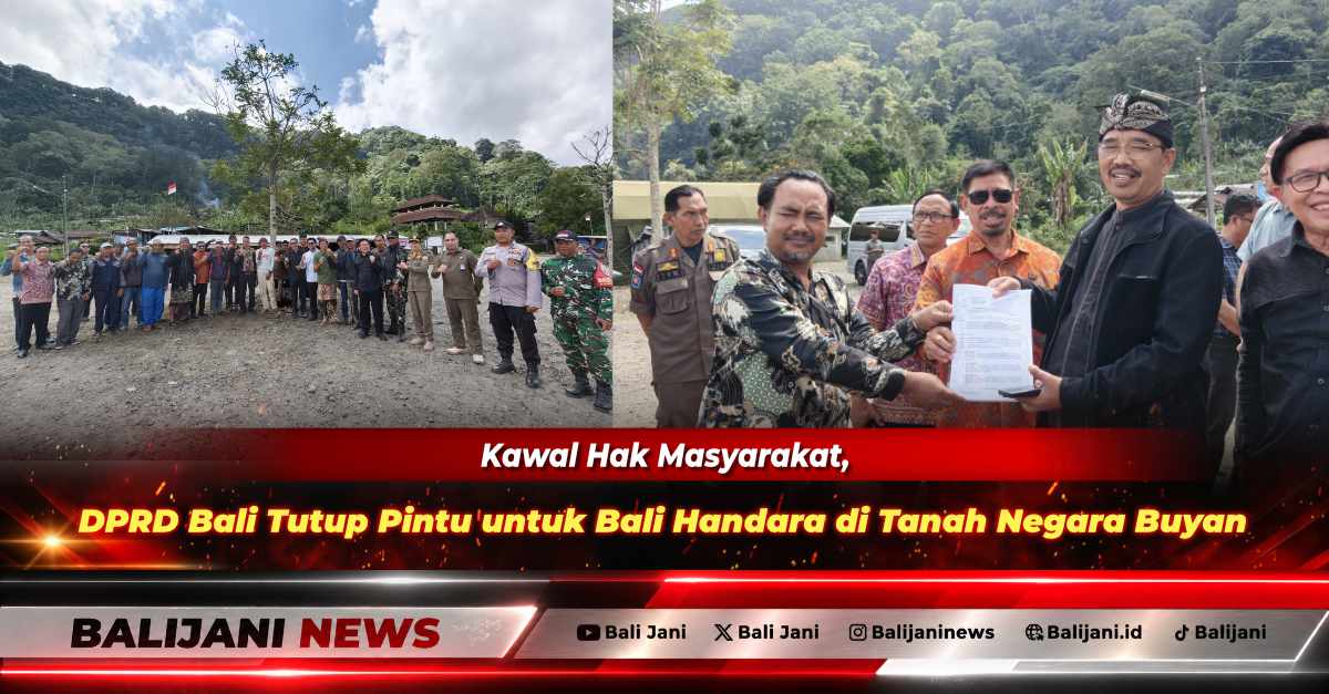 Ketua Komisi I DPRD Bali Nyoman Budiutama bersama Ketua Pansus TRAP I Made Supartaha saat meninjau lokasi lahan bekas HGB PT Sarana Buana Handara di Danau Buyan Buleleng