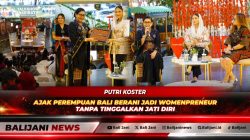 Ketua Dekranasda Provinsi Bali Ny. Putri Koster bersama Wamendag RI Dyah Roro Esti Widya Putri saat menjadi narasumber talkshow Perempuan Bali Berdaya di Icon Bali Mall Sanur