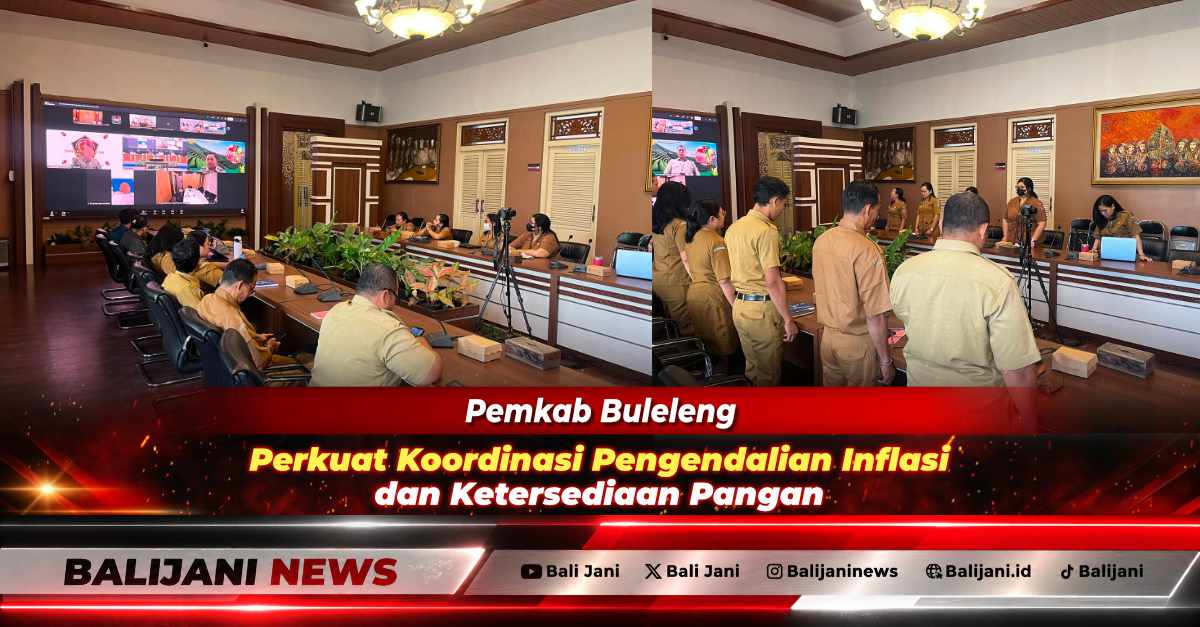 Suasana Rapat Koordinasi Pengendalian Inflasi Daerah Tahun 2026 dan pembahasan ketersediaan pangan di Ruang Rapat Bupati Buleleng