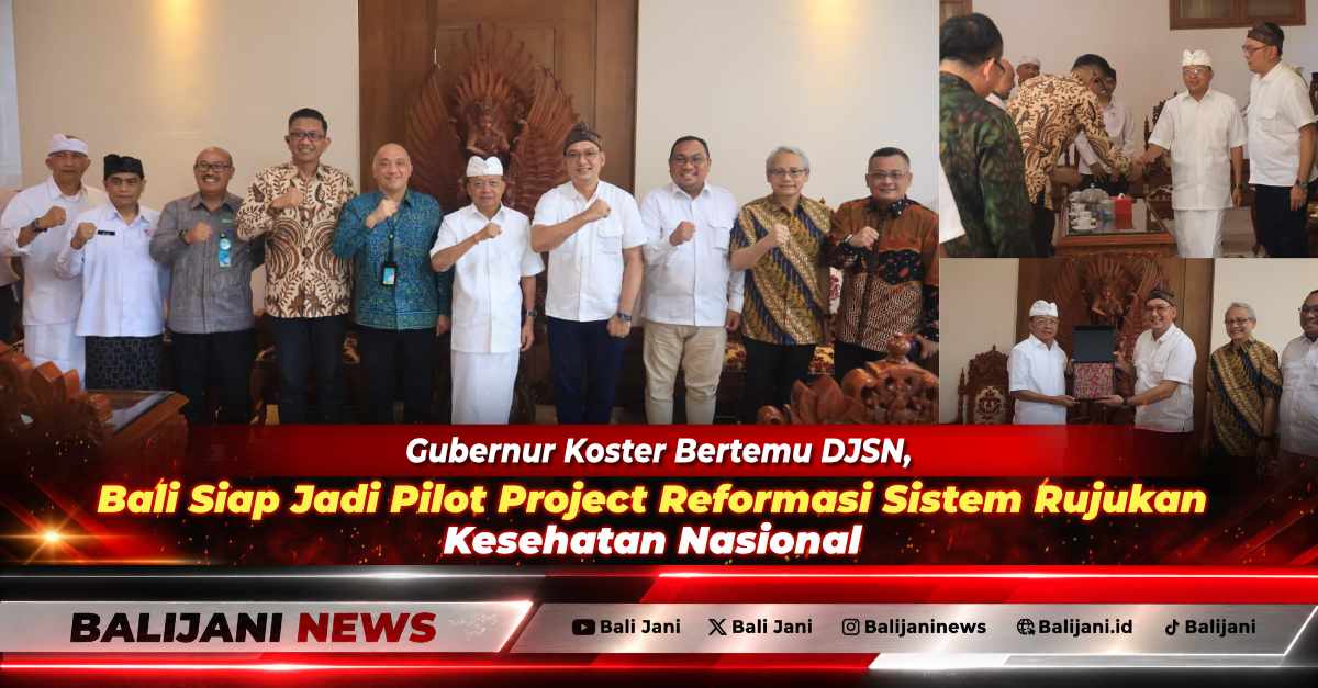 Gubernur Bali Wayan Koster saat menerima audiensi jajaran Dewan Jaminan Sosial Nasional (DJSN) yang dipimpin Kunta Wibawa Dasa Nugraha di Gedung Jayasabha Denpasar