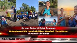 Peserta saat mengikuti sesi relaksasi Terapi Panas Pasir Hitam (Terasirtam) yang diaktifkan kembali oleh mahasiswa KKN PPM Unud di Pesisir Pantai Desa Giri Emas Buleleng