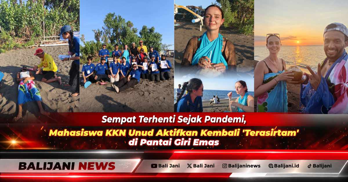 Peserta saat mengikuti sesi relaksasi Terapi Panas Pasir Hitam (Terasirtam) yang diaktifkan kembali oleh mahasiswa KKN PPM Unud di Pesisir Pantai Desa Giri Emas Buleleng