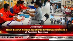 Petugas Jasa Raharja bersama tim gabungan melakukan pendataan korban kebakaran KM Mutiara Sentosa II di Posko Bersama Pelabuhan Kalianget Sumenep