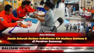 Petugas Jasa Raharja bersama tim gabungan melakukan pendataan korban kebakaran KM Mutiara Sentosa II di Posko Bersama Pelabuhan Kalianget Sumenep