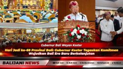 Gubernur Bali Wayan Koster saat menyampaikan pidato dalam Sidang Paripurna Istimewa memperingati Hari Jadi ke-68 Provinsi Bali di Ruang Sidang Utama DPRD Provinsi Bali