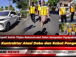 Bupati Satria Tinjau Rekonstruksi Jalan Sampalan-Toyapakeh: Minta Kontraktor Atasi Debu dan Kebut Pengerjaan