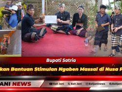 Bupati Satria Serahkan Bantuan Stimulan Ngaben Massal di Nusa Penida