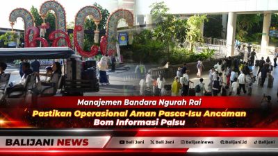 Suasana aktivitas penerbangan dan pelayanan penumpang yang tetap aman serta lancar di terminal Bandara Internasional I Gusti Ngurah Rai Bali