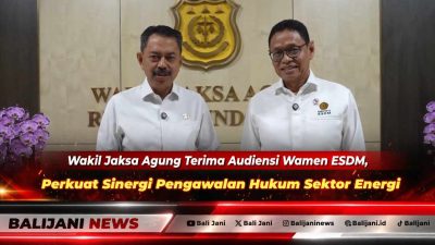 Wakil Jaksa Agung RI Asep N Mulyana saat menerima kunjungan audiensi Wakil Menteri ESDM Yuliot Tanjung di Gedung Utama Kejaksaan Agung Jakarta