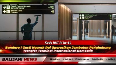 Fasilitas jembatan penghubung transfer terminal internasional ke domestik di Bandara Internasional I Gusti Ngurah Rai Bali