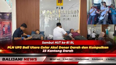 Sambut HUT ke-81 RI, PLN UP3 Bali Utara Gelar Aksi Donor Darah dan Kumpulkan 23 Kantong Darah