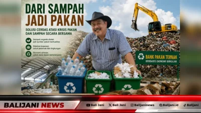 Peternak memeriksa kualitas pakan fermentasi dari Bank Pakan Ternak berbasis ekonomi sirkular.