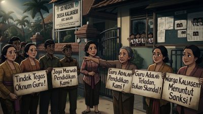 Ilustrasi gedung sekolah dasar dan lingkungan pendidikan di Buleleng