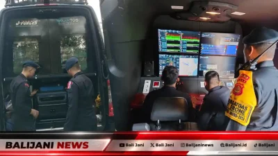 Personel Satgas Anti Drone saat bersiaga mengamankan ruang udara di kawasan Nusa Dua Bali