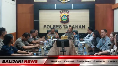 Wakapolres Tabanan saat memimpin rapat koordinasi perpanjangan PKT bersama perwakilan BRI BO Tabanan