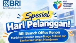 Spesial Hari Pelanggan! BRI Branch Office Renon Manjakan Nasabah dengan Bunga, Cokelat, dan Sambutan Hangat Manajemen