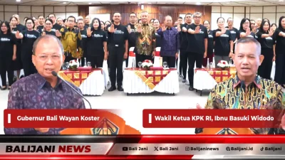 Gubernur Bali Wayan Koster bersama Wakil Ketua KPK RI Ibnu Basuki Widodo dalam acara Bimtek Keluarga Berintegritas di Wiswa Sabha