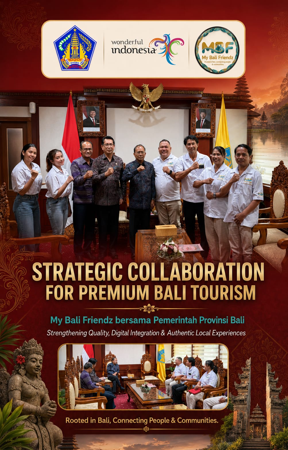 Gubernur Bali Wayan Koster menerima audiensi manajemen My Bali Friendz di Gedung Gubernur Bali Renon Denpasar