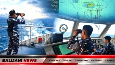 Kapal perang TNI AL menyisir perairan Selat Sunda dalam operasi pencarian jurnalis yang hilang