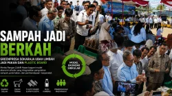 Menteri Koordinator Bidang Pangan Zulkifli Hasan meninjau pengolahan sampah dan produk plastic board di Kantor Pusat Greenprosa Banyumas