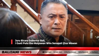 Juru Bicara Gubernur Bali I Gusti Putu Eka Mulyawan Wira Senapati Gus Wawan memberikan keterangan klarifikasi video penertiban Pantai Bingin