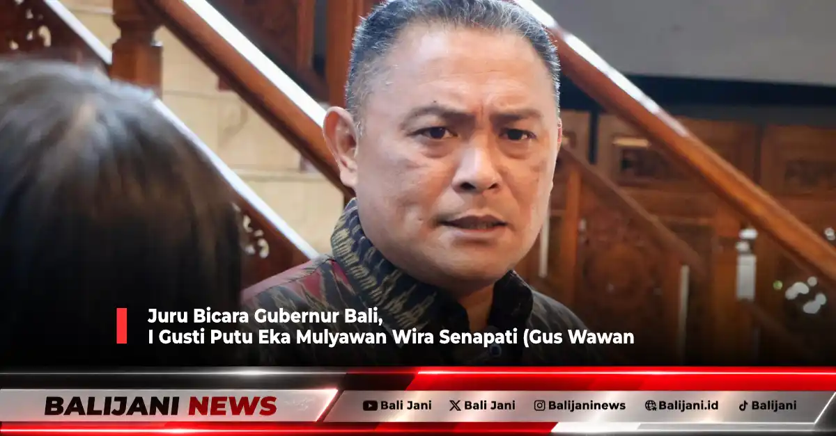 Juru Bicara Gubernur Bali I Gusti Putu Eka Mulyawan Wira Senapati Gus Wawan memberikan keterangan klarifikasi video penertiban Pantai Bingin