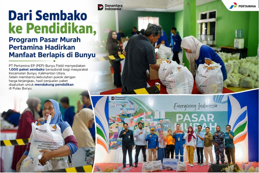 Warga Pulau Bunyu antusias mengikuti kegiatan Pasar Murah Pertamina EP Bunyu Field yang juga mendonasikan hasil penjualan untuk pendidikan