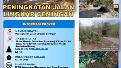 Proyek peningkatan infrastruktur Jalan Lingkar Ceningan di Nusa Penida oleh Pemkab Klungkung