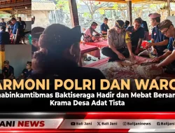 Harmoni Polri dan Warga: Bhabinkamtibmas Baktiseraga Hadir dan Mebat Bersama Krama Desa Adat Tista