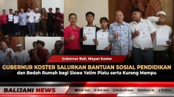 Gubernur Koster Salurkan Bantuan Sosial Pendidikan dan Bedah Rumah bagi Siswa Yatim Piatu serta Kurang Mampu