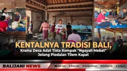 Kentalnya Tradisi Bali, Krama Desa Adat Tista Kompak ‘Ngayah Mebat’ Jelang Piodalan Tilem Kapat