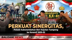 Perkuat Sinergitas, Polsek Kubutambahan Beri Kejutan Tumpeng ke Koramil 1609-02