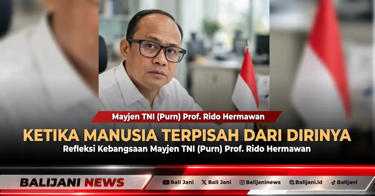 Ilustrasi refleksi kebangsaan mengenai keterpisahan manusia dari alam dan dirinya sendiri