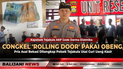 Congkel ‘Rolling Door’ Pakai Obeng, Pria Asal Bekasi Ditangkap Polsek Tejakula Usai Curi Uang Kasir